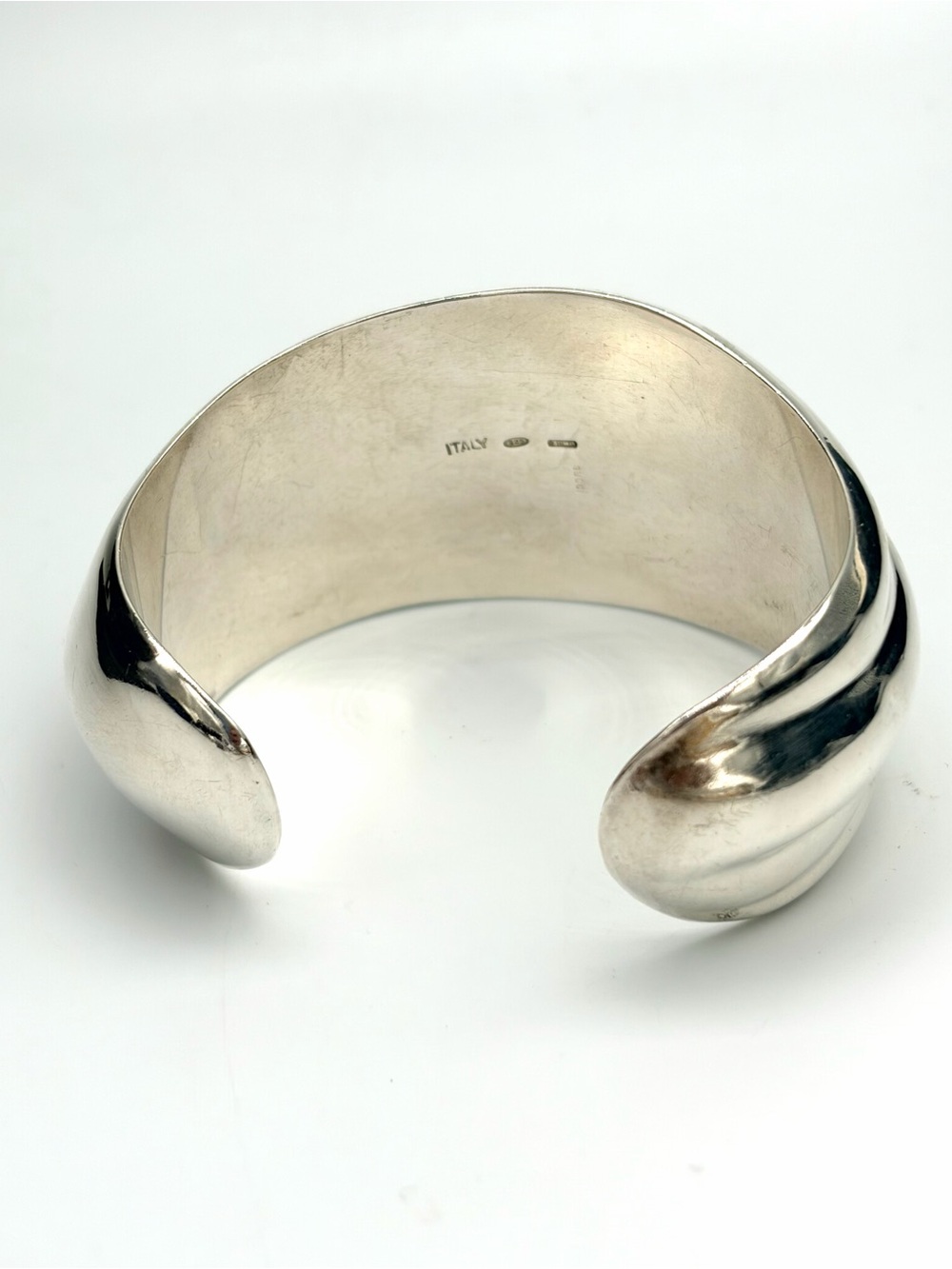 Authentic Gucci Sterling Silver Sculpted Wave Cuff Bracelet 40g 7.5” Vintage - Picture 5 of 11